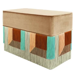 Lorenza Bozzoli Couture Benches<Beige Couture Geometric Flo Rectangular Pouf