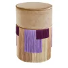 Lorenza Bozzoli Couture Ottomans & Poufs<Beige Couture Geometric Stripe Pouf