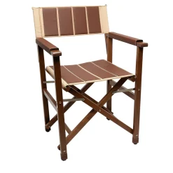 Marricreo Outdoor Chairs & Stools<Beige Director Chair With Faux Leather Upholstery