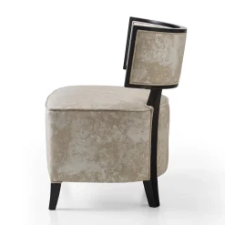 LCI_DECORA Lounge Chairs<Beige Textile & Beech Wood Lounge Chair