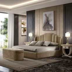 A.R. Arredamenti Beds<Beige Textile Bed