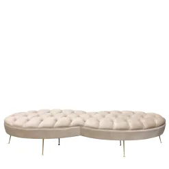 Luca Polato Benches<Beige Tufted Bench