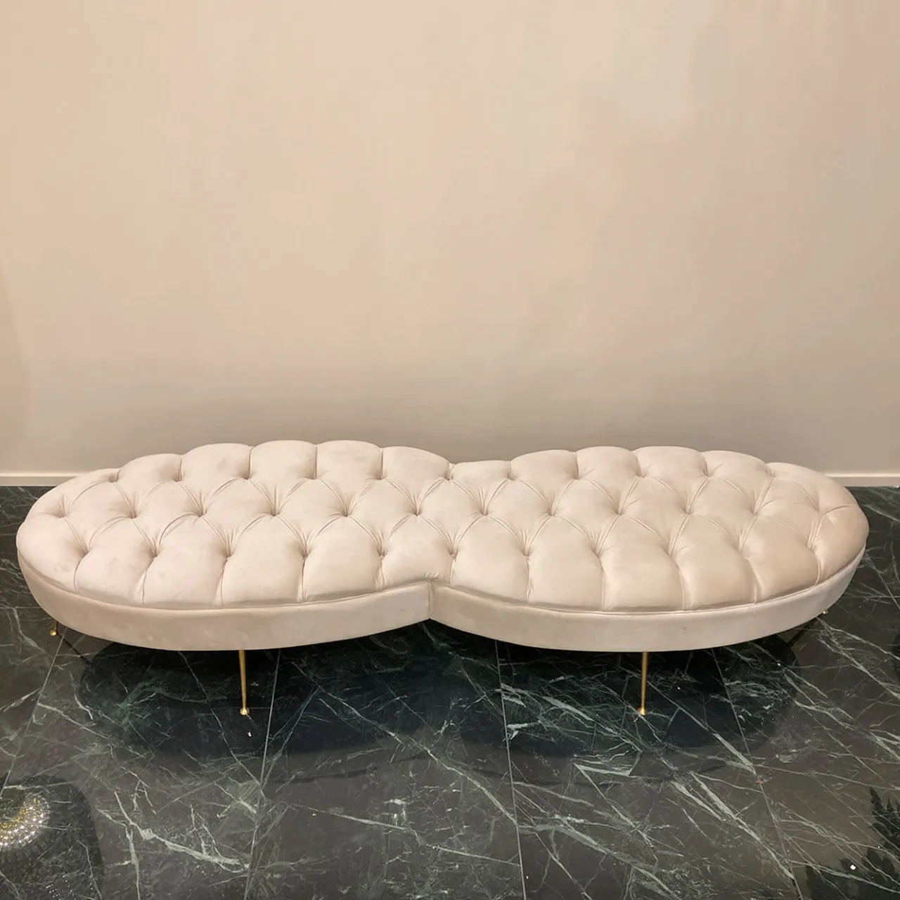 Luca Polato Benches<Beige Tufted Bench