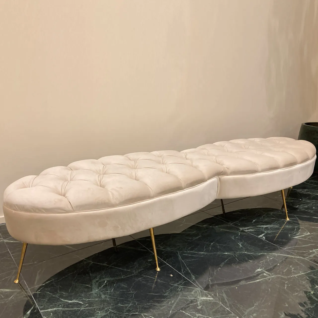 Luca Polato Benches<Beige Tufted Bench