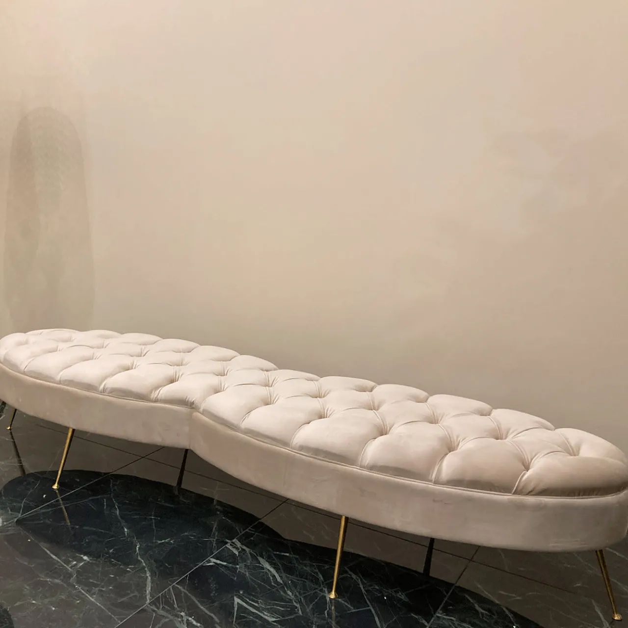 Luca Polato Benches<Beige Tufted Bench