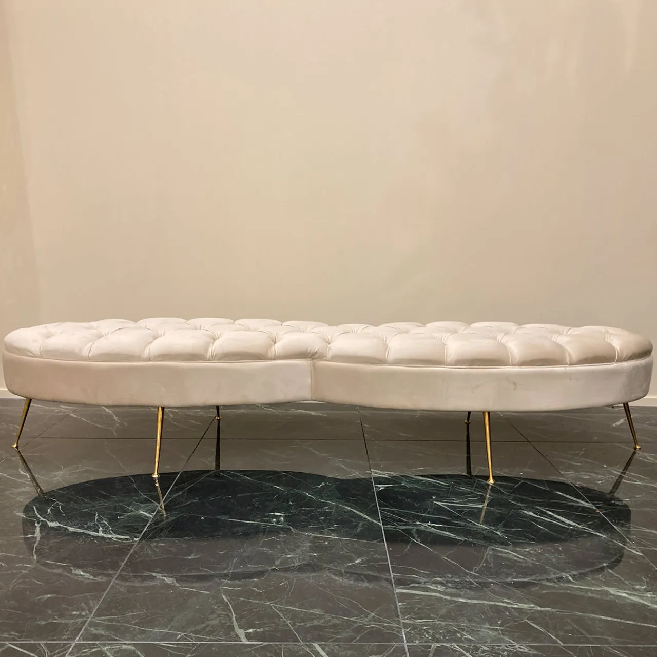 Luca Polato Benches<Beige Tufted Bench
