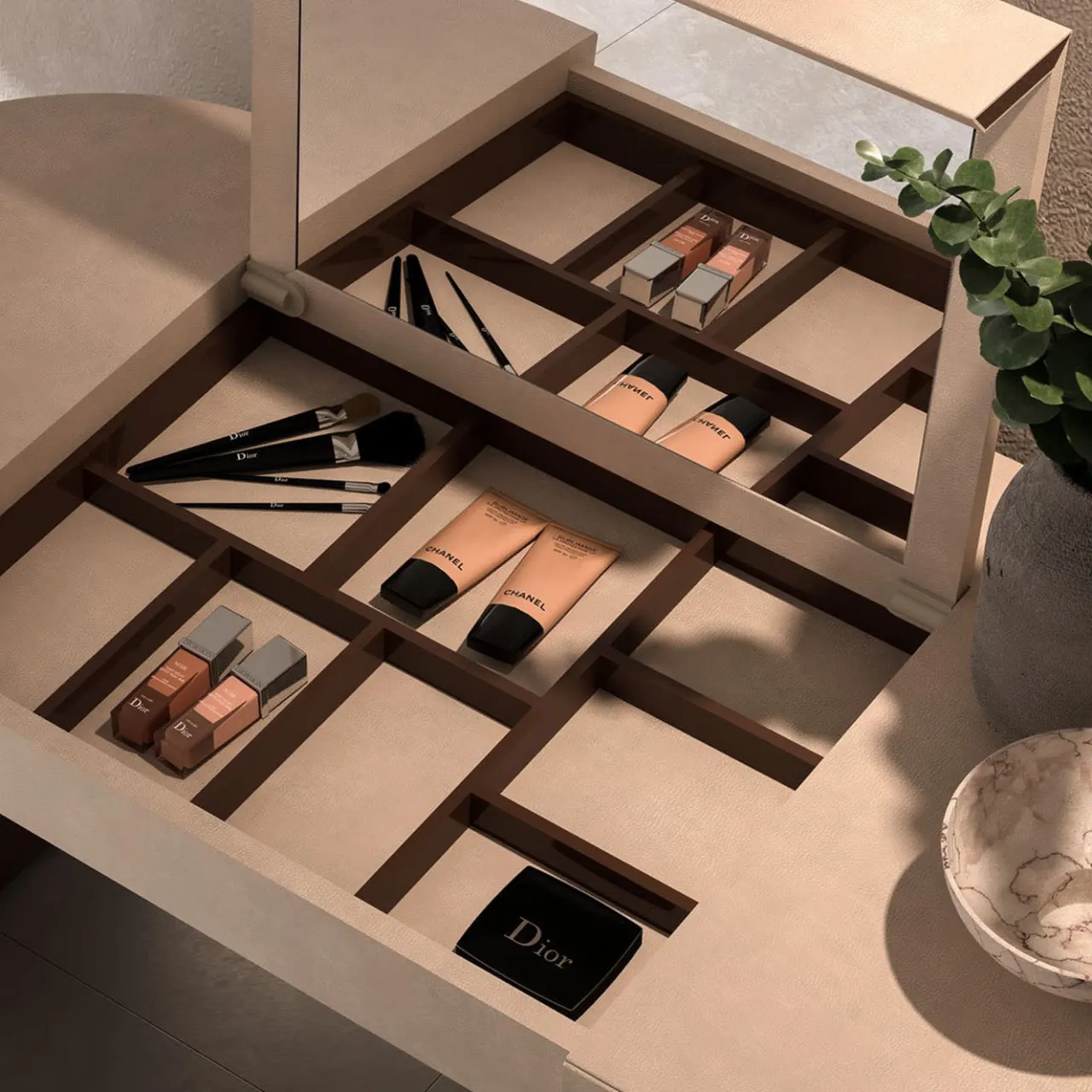 CPRN Homood Vanities<Beige Vanity Table
