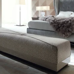 Giorgio Collection Benches<Beige Velvet leather Bench