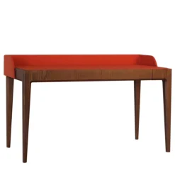 Morelato Desk & Writing Tables<Bellagio Ash Wood Desk With Red Leather Upholstery And Hidden Drawer