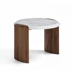 Durame Side Tables<Bellagio Carrara & Walnut Side Table