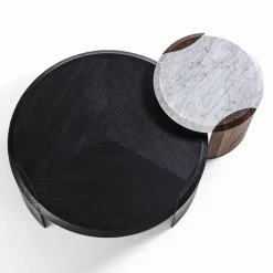 Durame Side Tables<Bellagio Carrara & Walnut Side Table