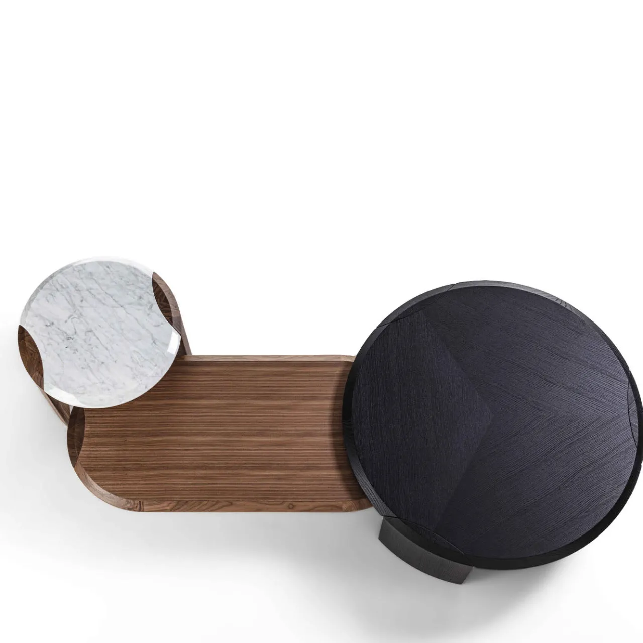 Durame Side Tables<Bellagio Carrara & Walnut Side Table