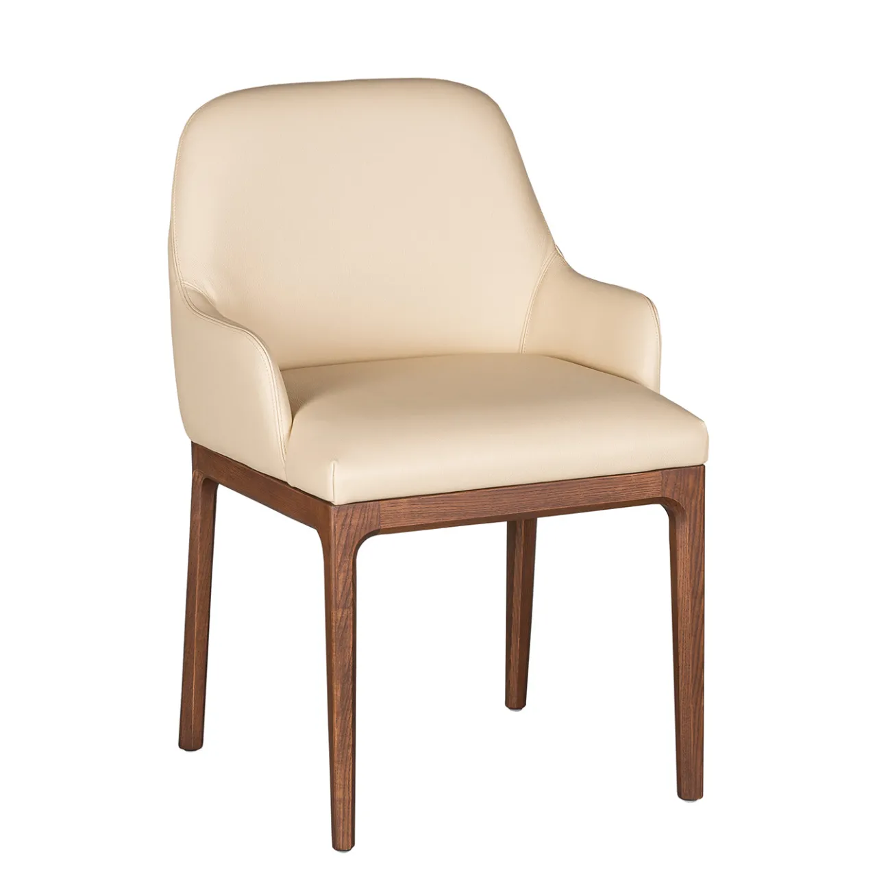 Morelato Chairs<Bellagio Chair with Ash Wood Frame and White Upholstery