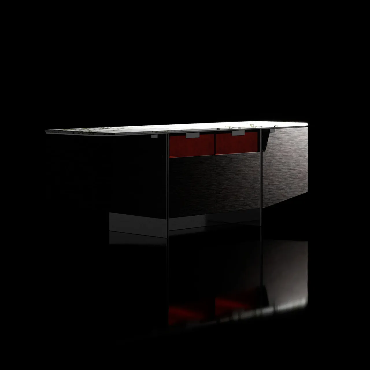Living Couture Sideboards Buffets<Bellatrix Black Sideboard with LED Bars