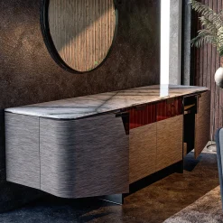 Living Couture Sideboards Buffets<Bellatrix Black Sideboard with LED Bars
