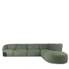 Borzalino Sofas<Belt Modular Green Leather Sofa with Metal Detail