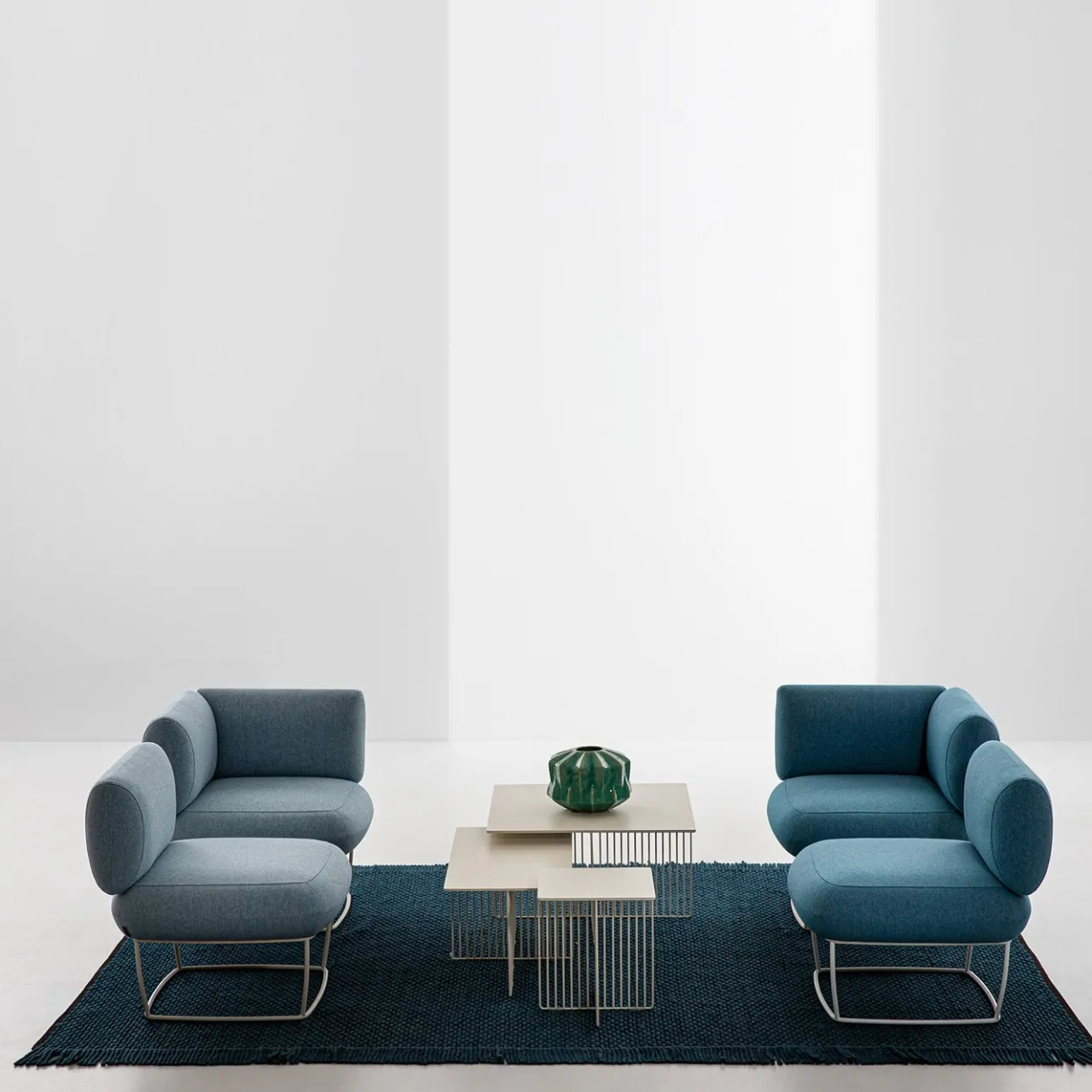 La Cividina Armchairs<Bernard Light Blue Corner Small Armchair