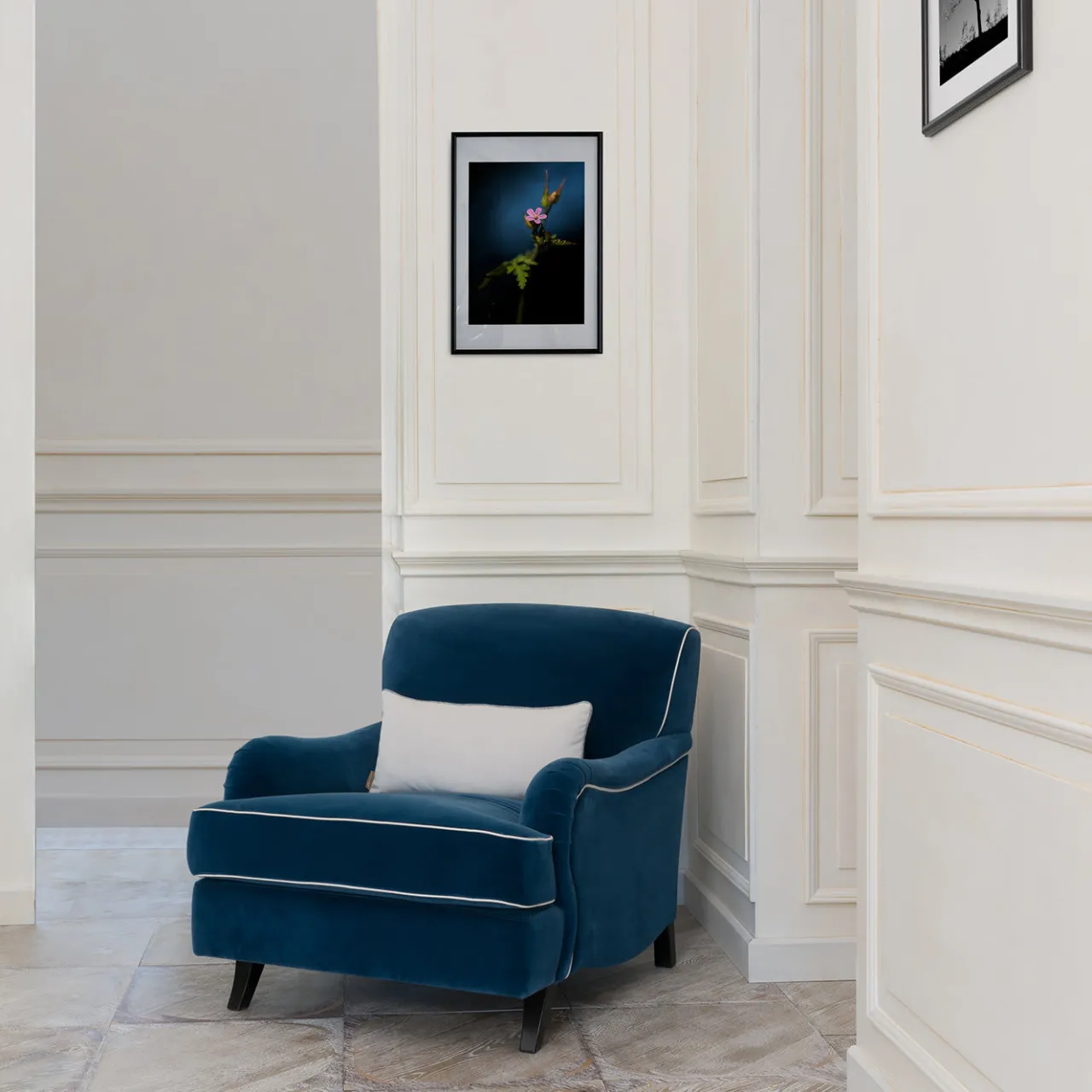 Mantellassi 1926 Armchairs<Bernini blue velvet classic armchair