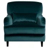Mantellassi 1926 Armchairs<Bernini teal blue velvet classic armchair