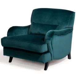 Mantellassi 1926 Armchairs<Bernini teal blue velvet classic armchair