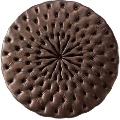 Bedding Atelier Ottomans & Poufs<Beverly Brown Leather Pouf