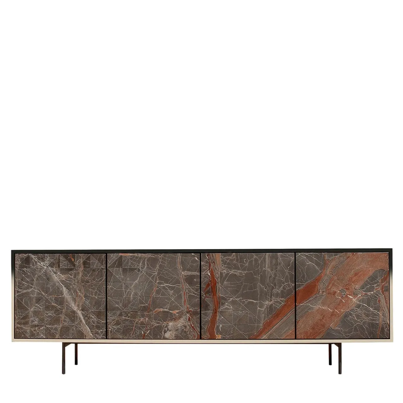 Tonin Casa Sideboards Buffets<Beyond 4-Door Ombra di Caravaggio Marble Sideboard