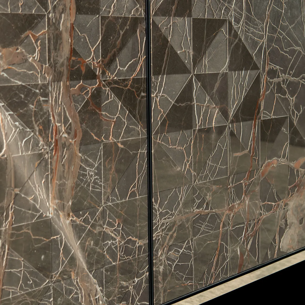 Tonin Casa Sideboards Buffets<Beyond 4-Door Ombra di Caravaggio Marble Sideboard