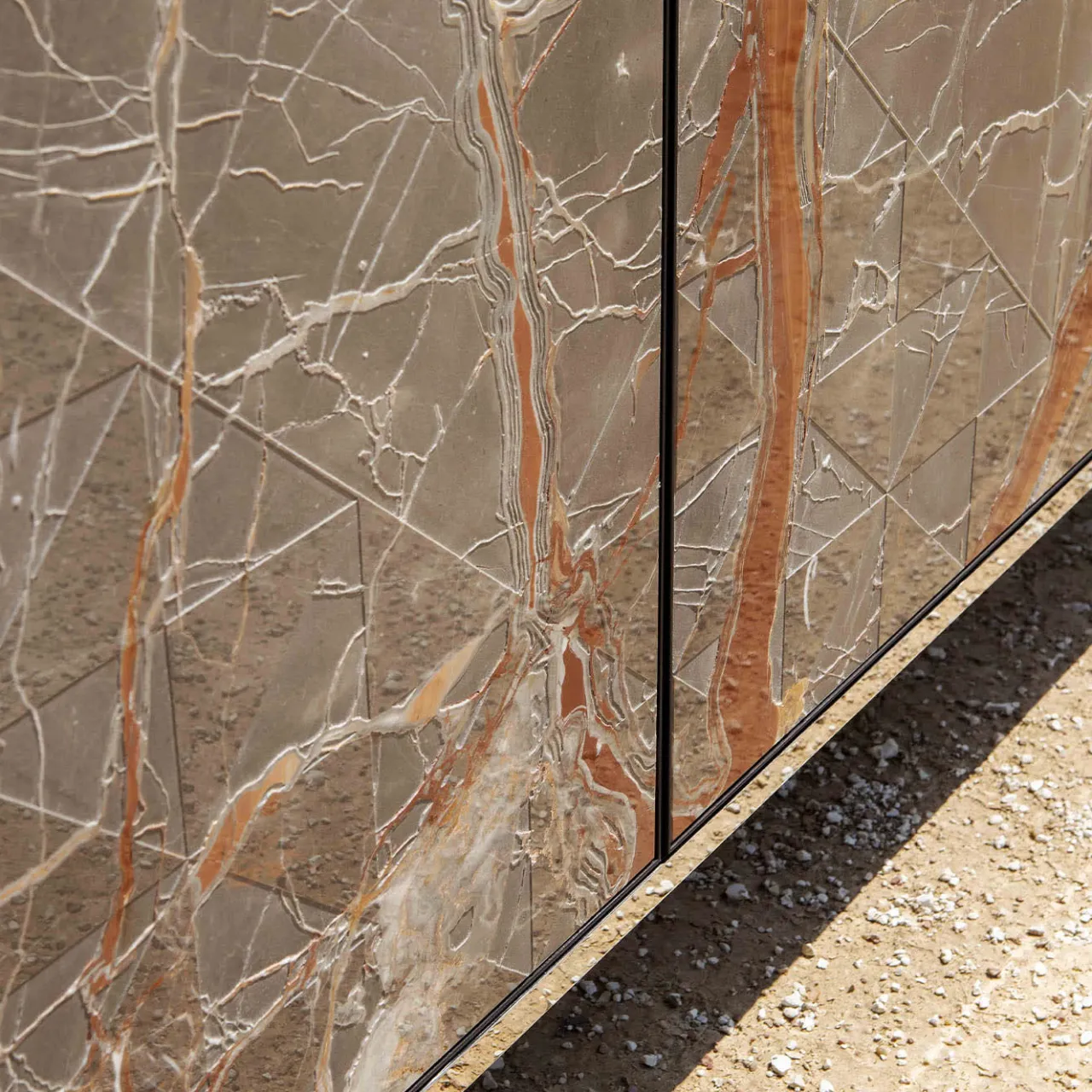 Tonin Casa Sideboards Buffets<Beyond 4-Door Ombra di Caravaggio Marble Sideboard
