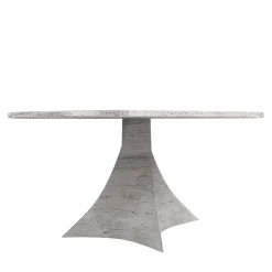 Carcino Design Dining Tables<Bianca Round Travertine Table
