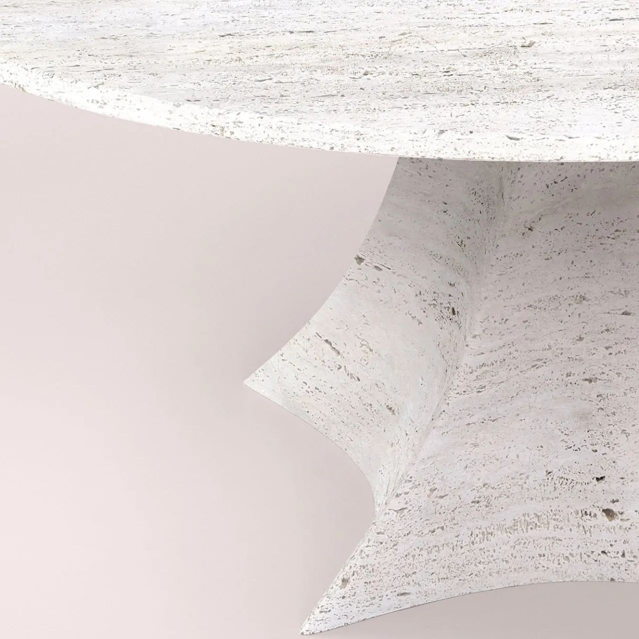 Carcino Design Dining Tables<Bianca Round Travertine Table