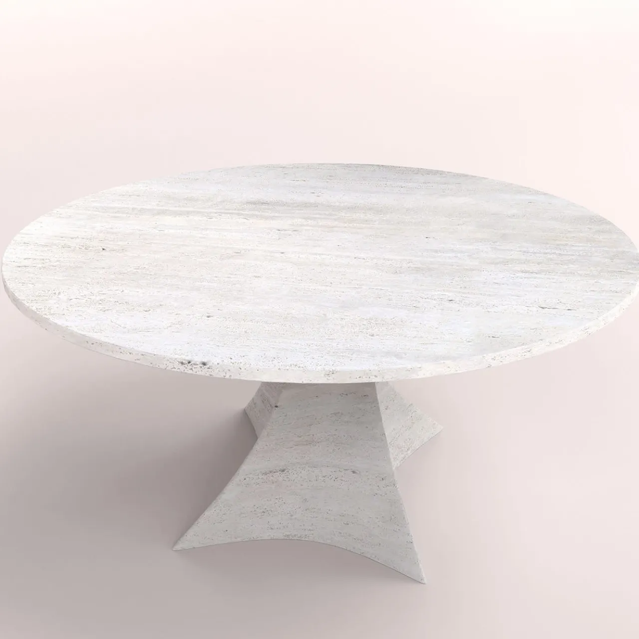 Carcino Design Dining Tables<Bianca Round Travertine Table