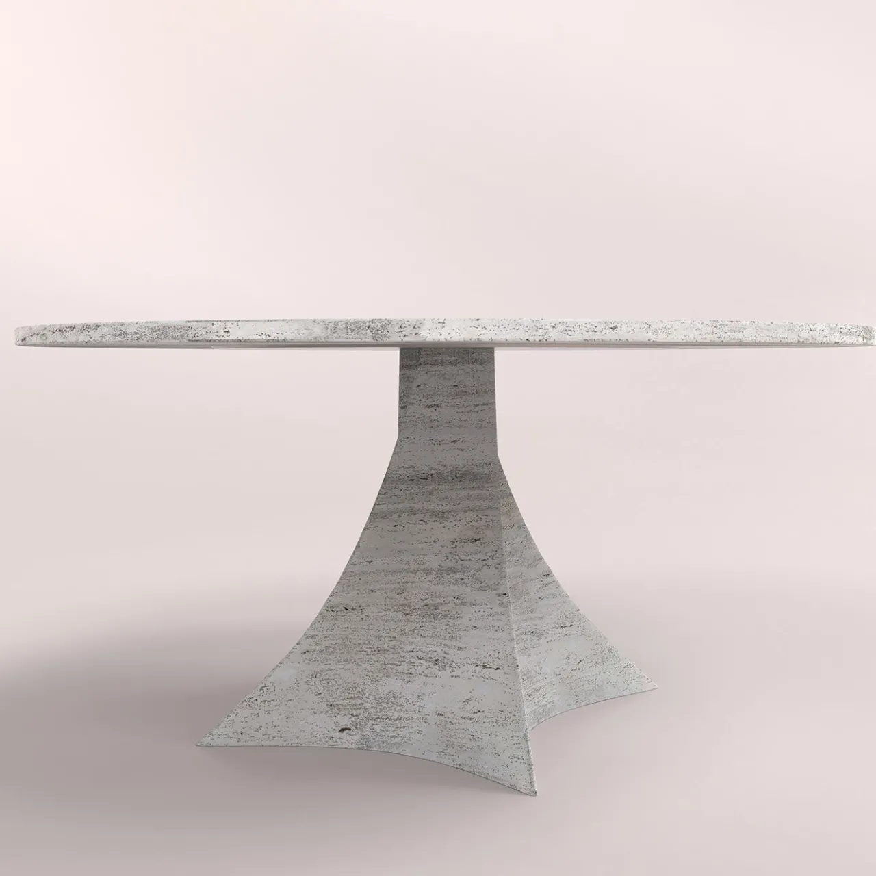 Carcino Design Dining Tables<Bianca Round Travertine Table