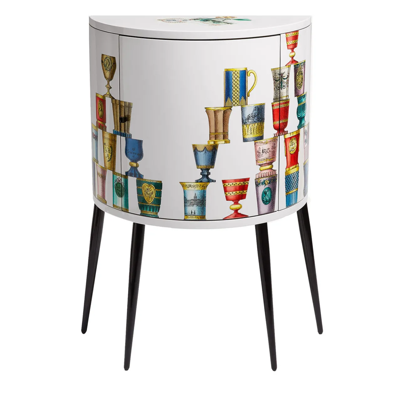 Fornasetti Cabinets<Bicchieri di Boemia Curved Small Cabinet