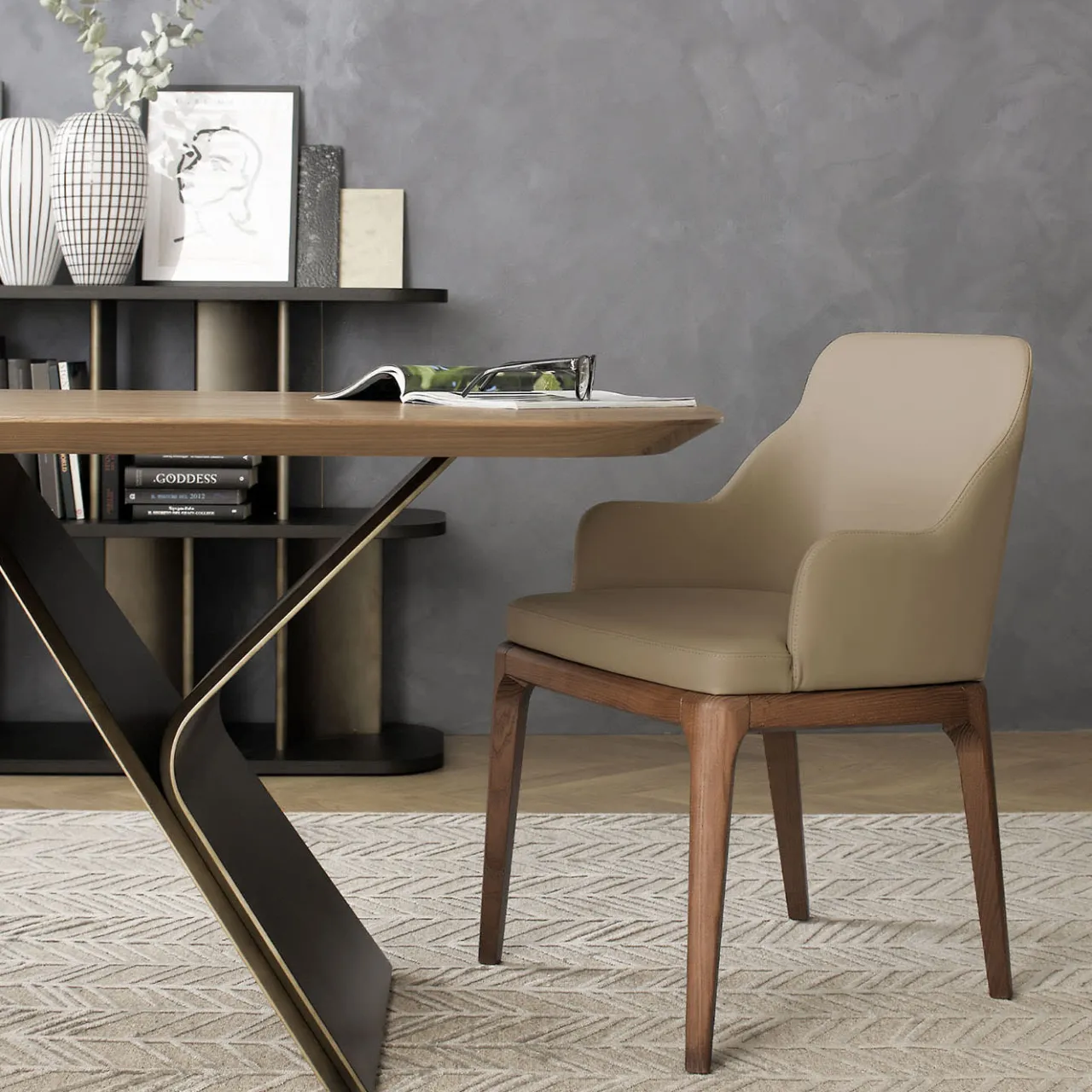 Morica Design Armchairs<Big Antigona Taupe Leather Armchair
