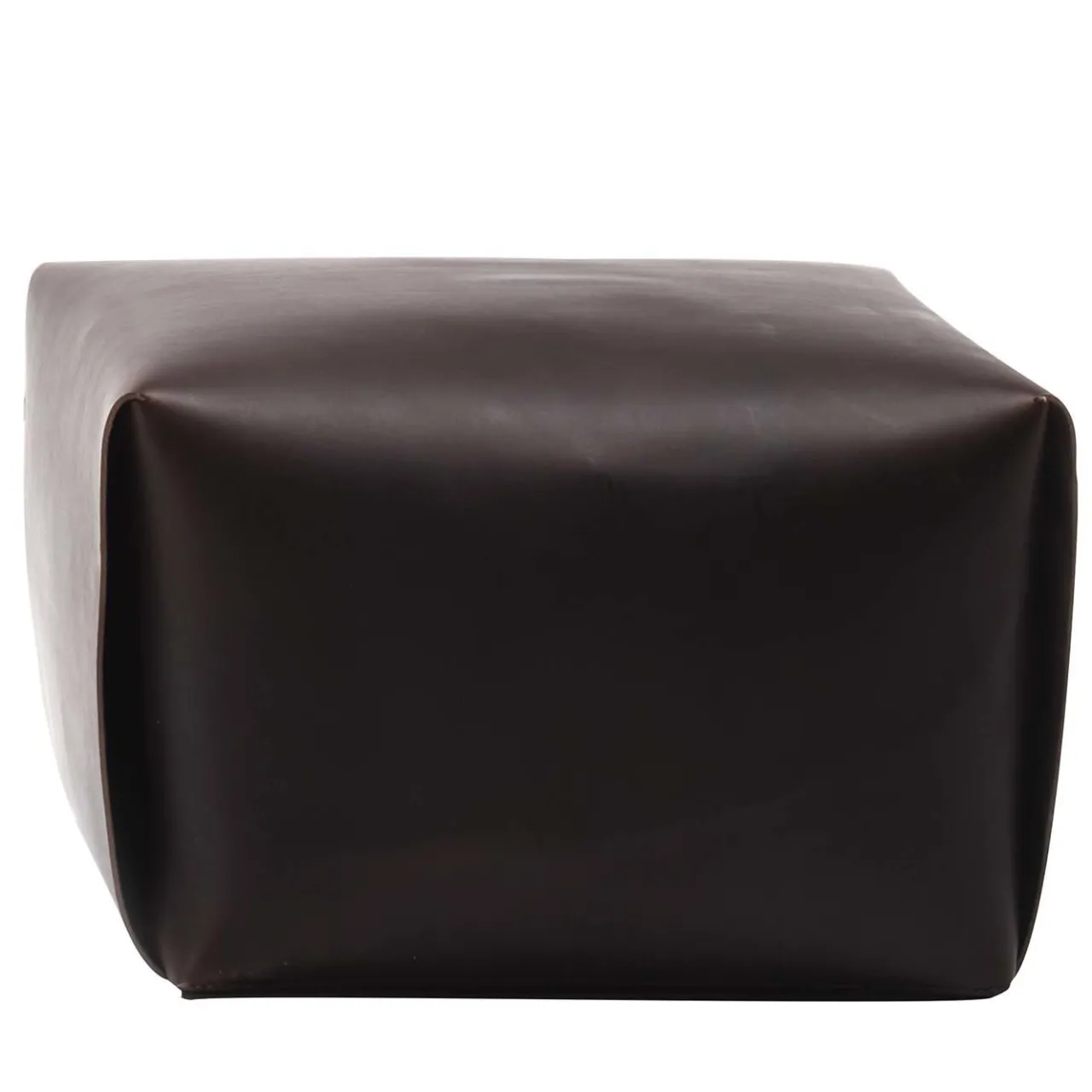 Tonucci Collection Ottomans & Poufs<Big Bao Dark Brown Leather Ottoman by Viola Tonucci