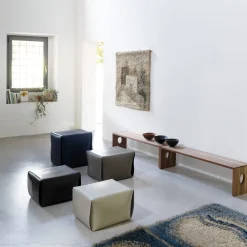 Tonucci Collection Ottomans & Poufs<Big Bao Dark Brown Leather Ottoman by Viola Tonucci