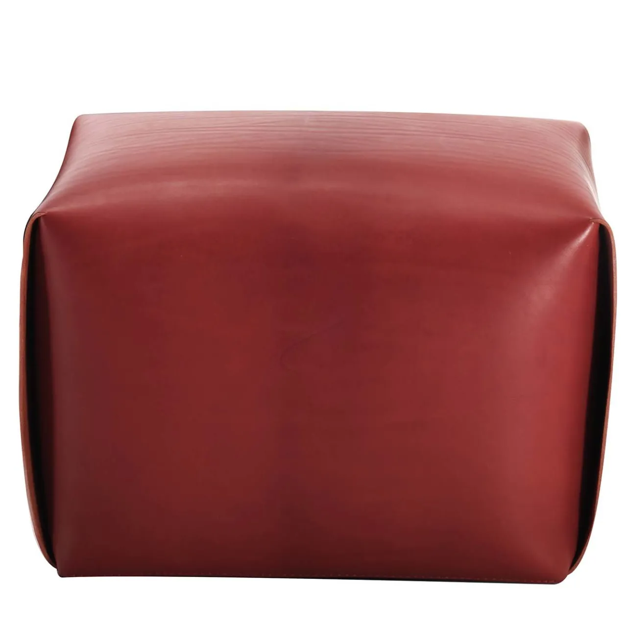Tonucci Collection Ottomans & Poufs<Big Bao Red Leather Ottoman by Viola Tonucci