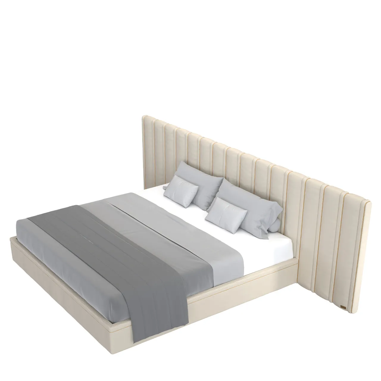 Morello Gianpaolo Beds<Big Flare Bed with Velvet Headboard