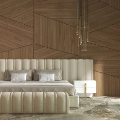 Morello Gianpaolo Beds<Big Flare Bed with Velvet Headboard