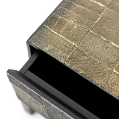 BottegaNera Furniture Nightstands<Black & Gold Wood Nightstand
