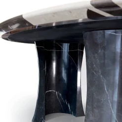 Ros Italia Interiors Dining Tables<Black and White Oval Marble Table
