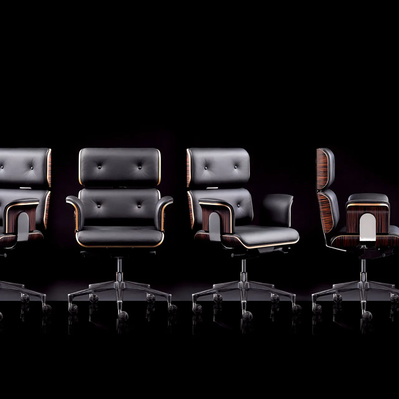 Altek Italia Design Office Chairs<Black Armadillo/2 Swivel Armchair by Rainer Bachschmid