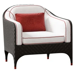 CPRN Homood Outdoor Armchairs<Black Armchair with White Cushions