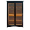 Ebanisteria Roberto Gambella Cabinets<Black Bookcase with Sliding Doors