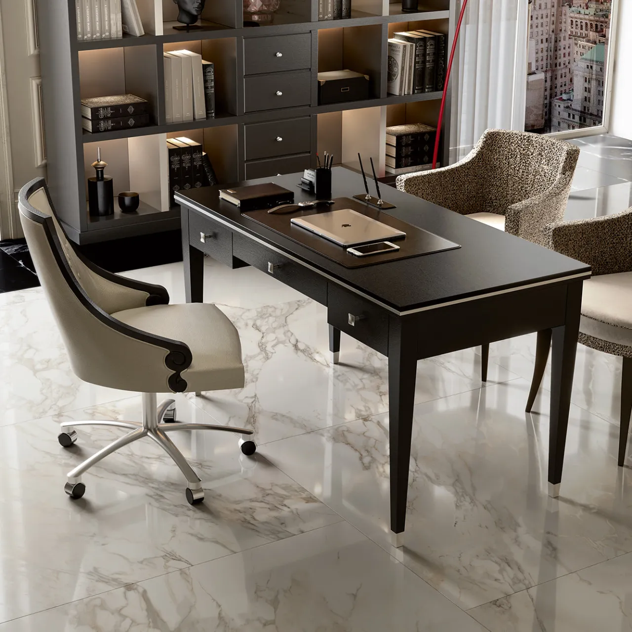 LCI_DECORA Desk & Writing Tables<Black Cherry Wood Desk