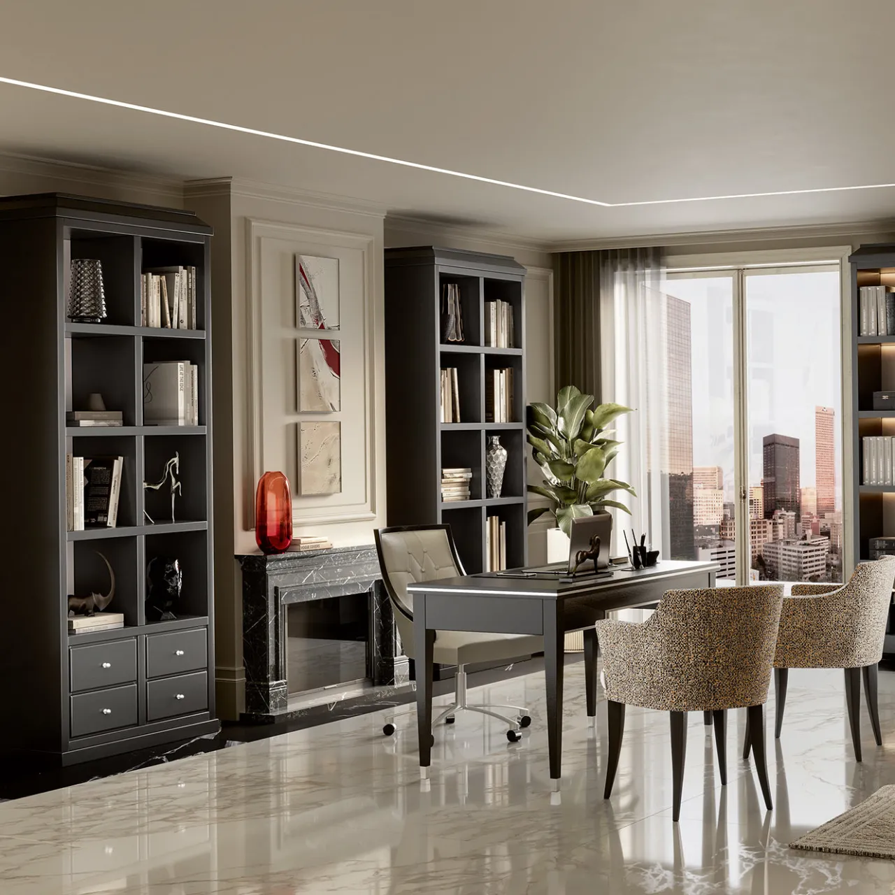 LCI_DECORA Desk & Writing Tables<Black Cherry Wood Desk