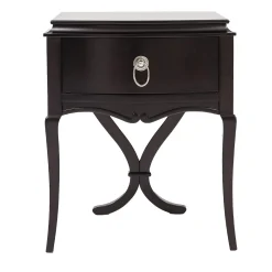 LCI_DECORA Nightstands<Black Cherry Wood Nightstand with Drawer