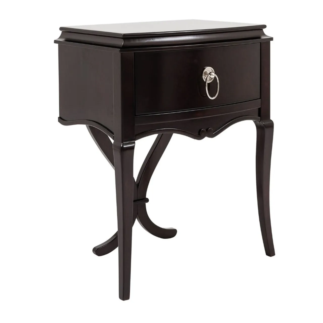 LCI_DECORA Nightstands<Black Cherry Wood Nightstand with Drawer