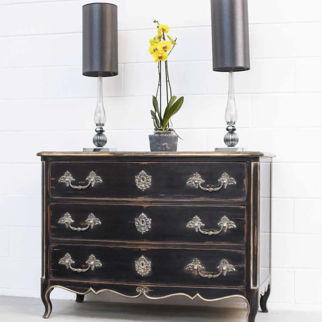 Salda Dressers<Black Chest of drawers Louis XV