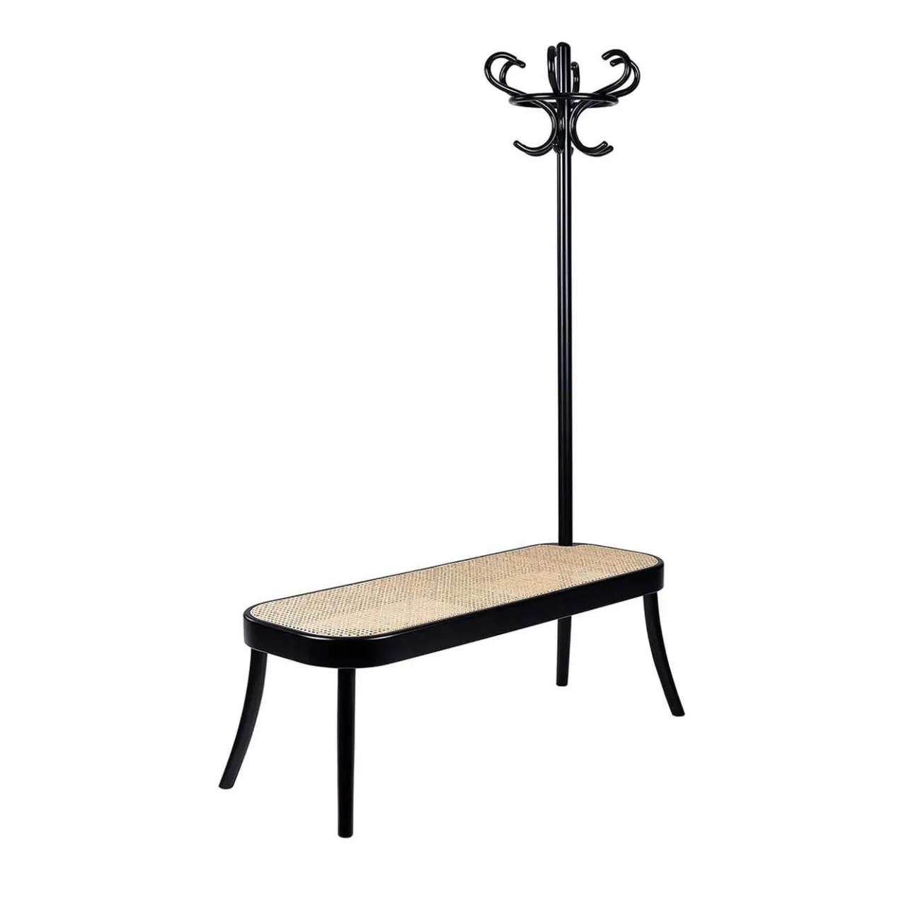 Gebrüder Thonet Vienna GmbH (GTV) – Wiener GTV Design Benches<Black Coat Rack Bench by Front